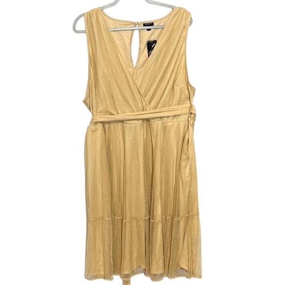 Torrid Glitter Gold Sparkly Dress Sz 4 4X 26 Evening Cocktail Party Fairycore - Picture 5 of 6